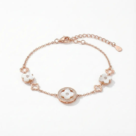 Floral Radiance Bracelet - 925 Silver