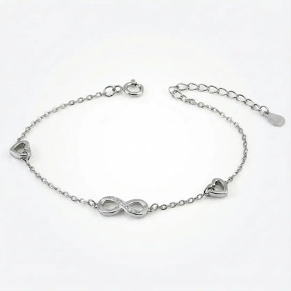 Eternal Hearts Infinity Bracelet - 925 Silver