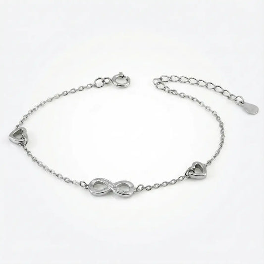 Eternal Hearts Infinity Bracelet - 925 Silver