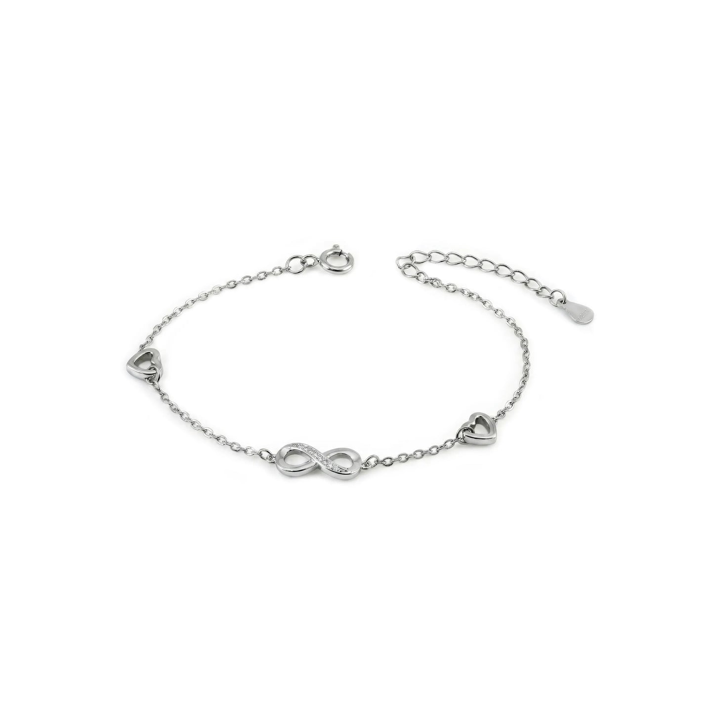Eternal Hearts Infinity Bracelet - 925 Silver