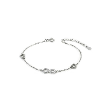 Eternal Hearts Infinity Bracelet - 925 Silver