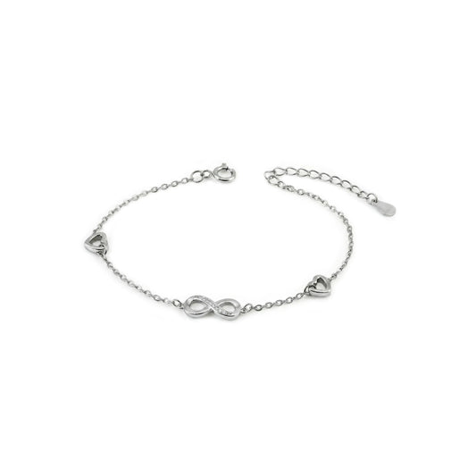 Eternal Hearts Infinity Bracelet - 925 Silver