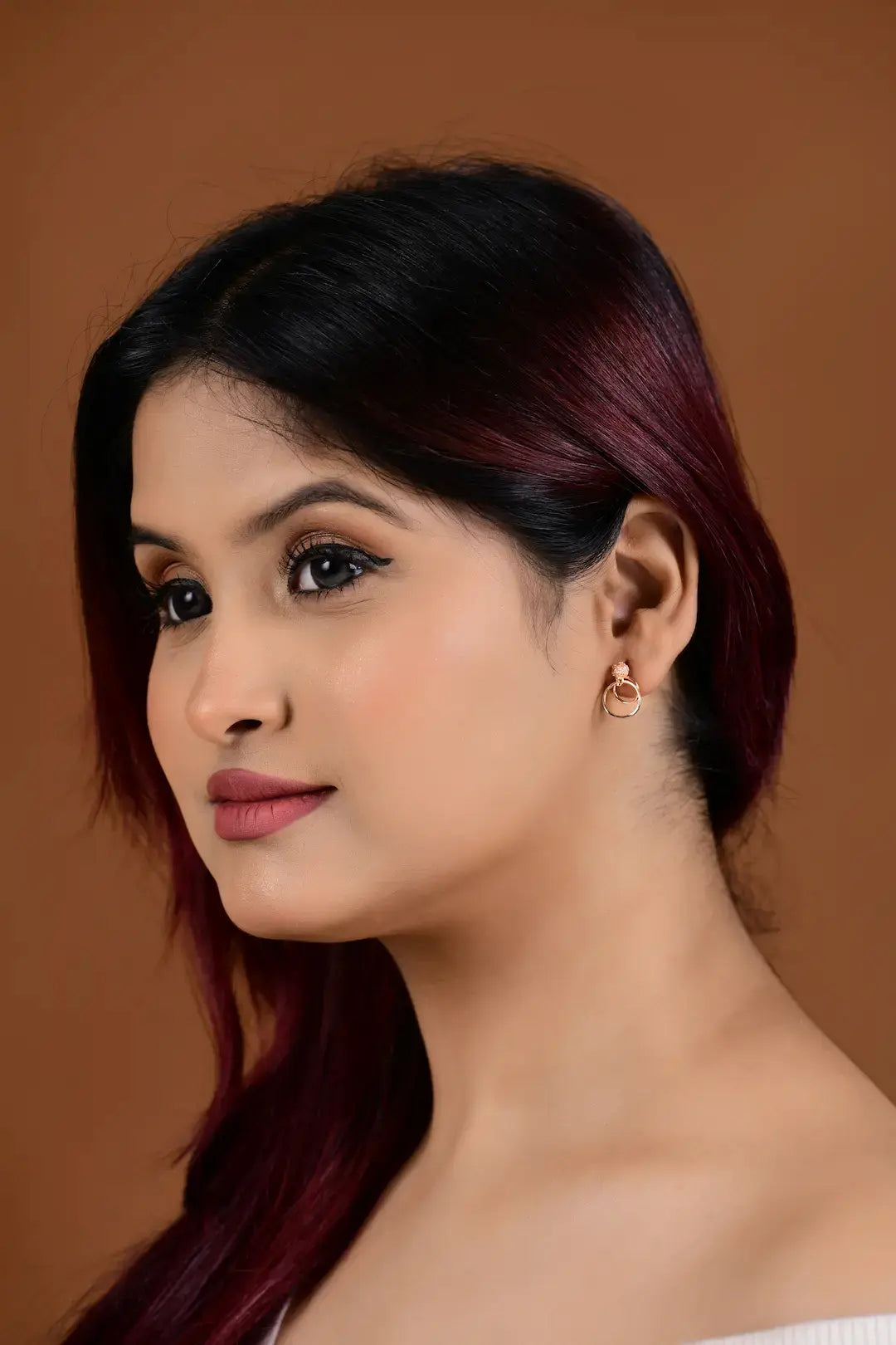 The Rose Gold Modern Loop Earrings - 925 Silver