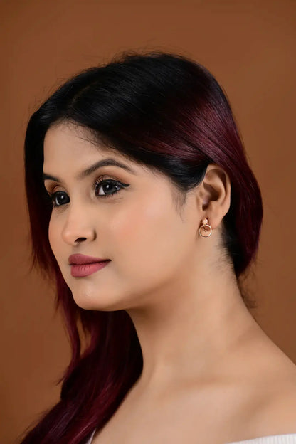 The Rose Gold Modern Loop Earrings - 925 Silver
