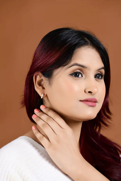 Celeste Rose Gold Huggie Hoops Earrings- 925 Silver