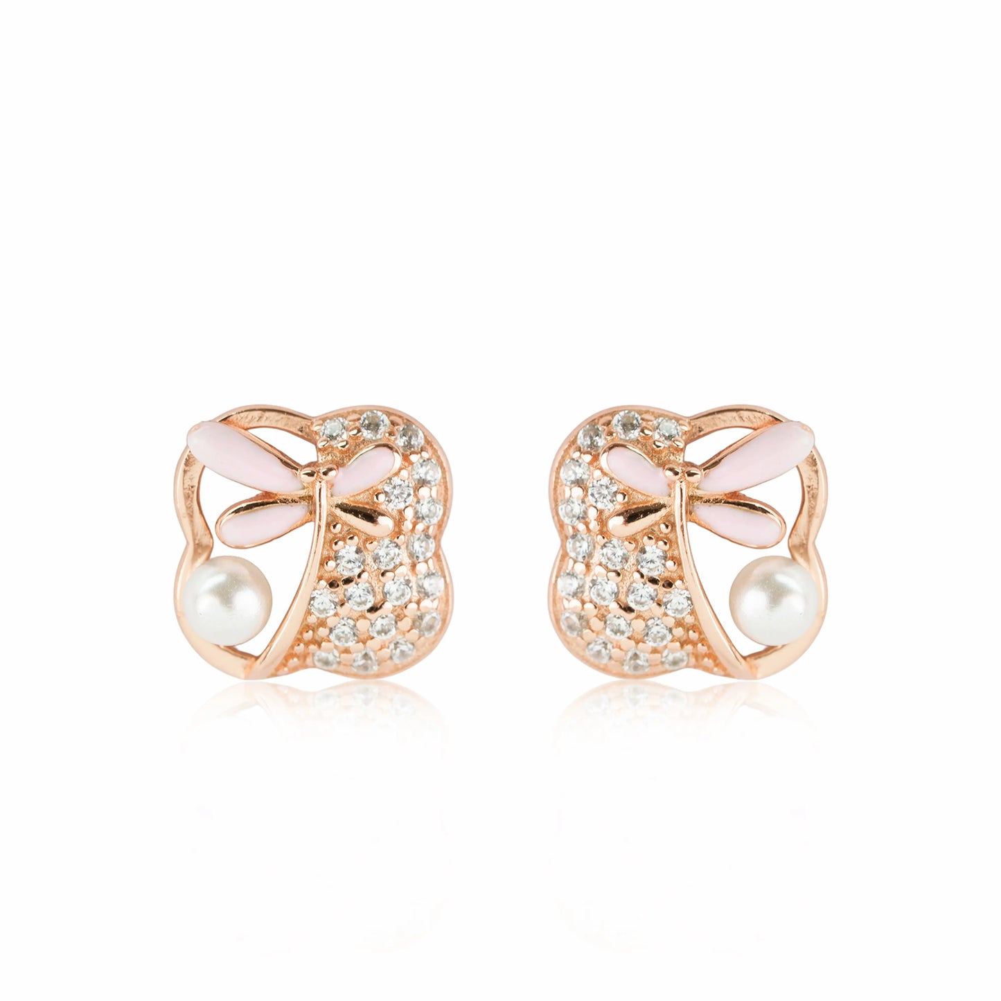 Aurellia Rose Gold & 925 Silver Stud Earrings