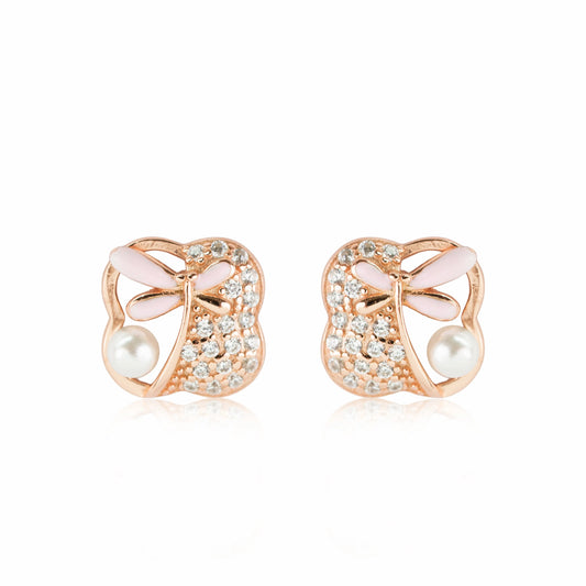 Aurellia Rose Gold & 925 Silver Stud Earrings