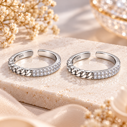 Chain Spark 925 Silver Adjustable Toe Ring