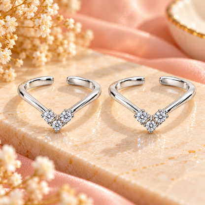 Aurelle Heart 925 Silver Adjustable Toe Ring