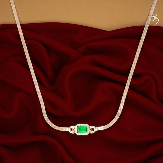 Emerald Embrace Necklace - 925 Silver