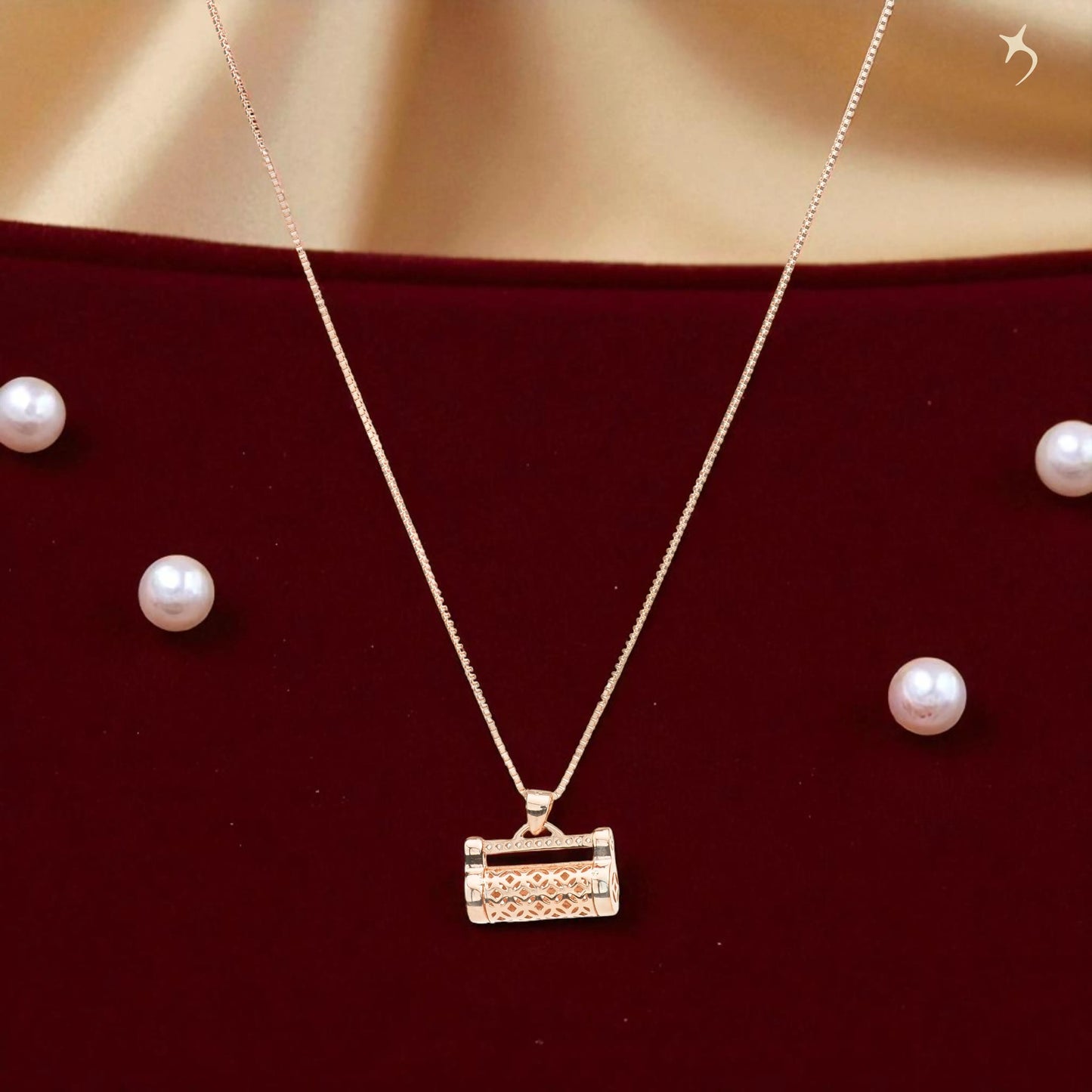 Golden Scroll Necklace - 925 Silver