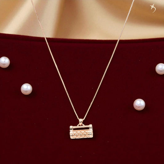 Golden Scroll Necklace - 925 Silver