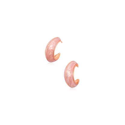 Blush Crescent Hoops - 925 Silver