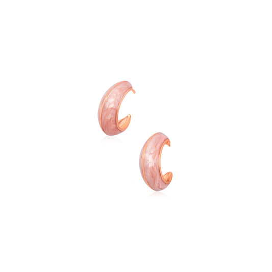 Blush Crescent Hoops - 925 Silver