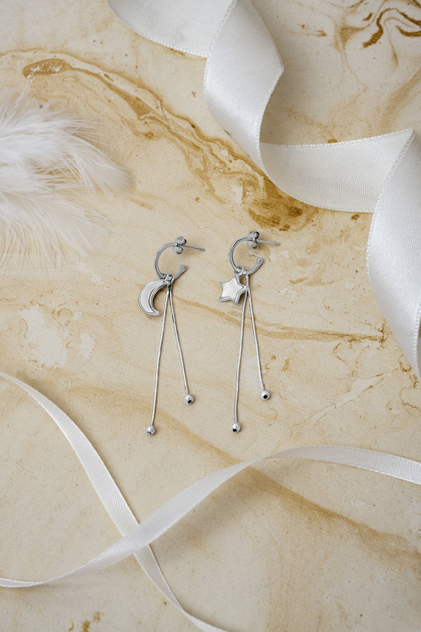 Stardust Drops Earrings - Silver