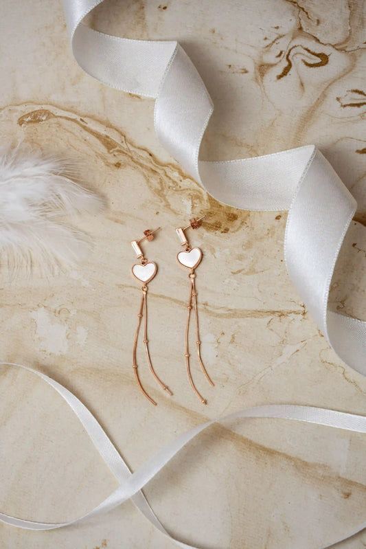 Heart Shell Danglers - 925 Silver