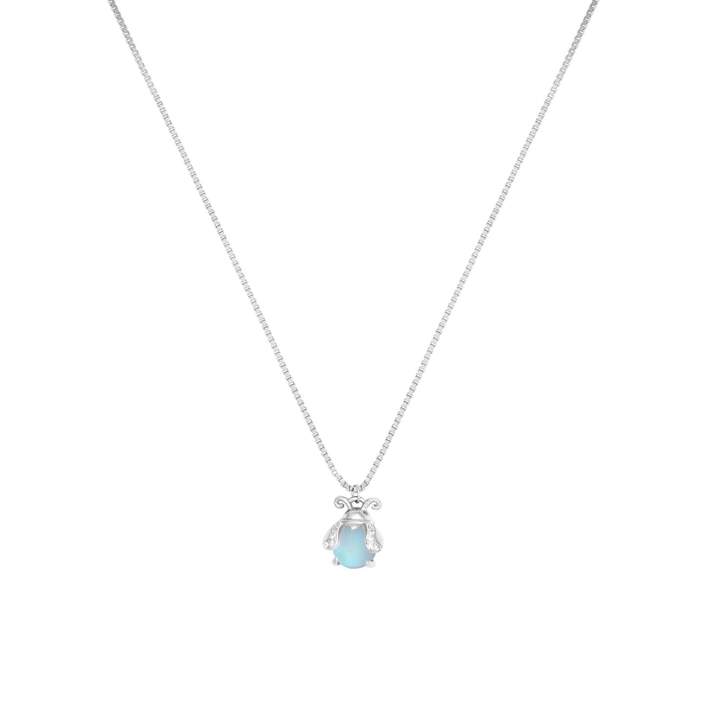 Moonlit Beetle Necklace - 925 Silver