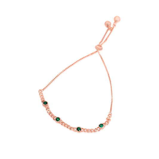Green Stone with Cuban Bracelet