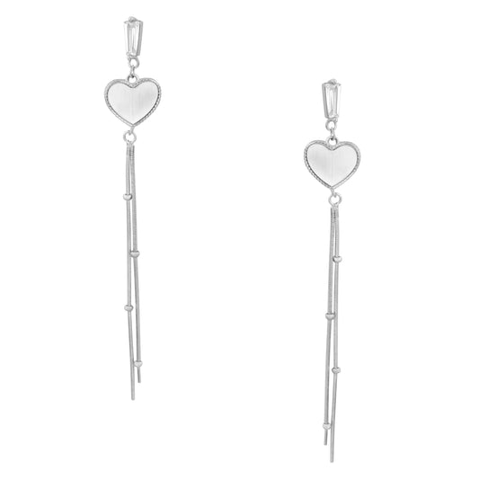 Love Drop Earrings - Silver