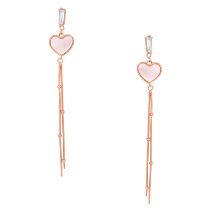 Heart Shell Danglers - 925 Silver