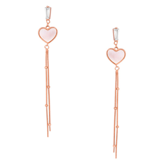 Heart Shell Danglers - 925 Silver