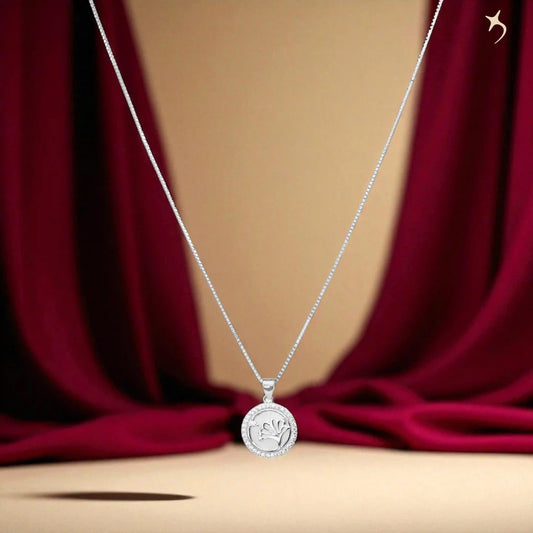 Floral Embrace Medallion Necklace - 925 Silver