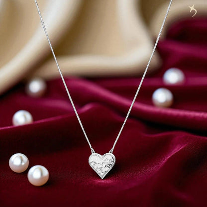 Forever Etched Heart Necklace - 925 Silver