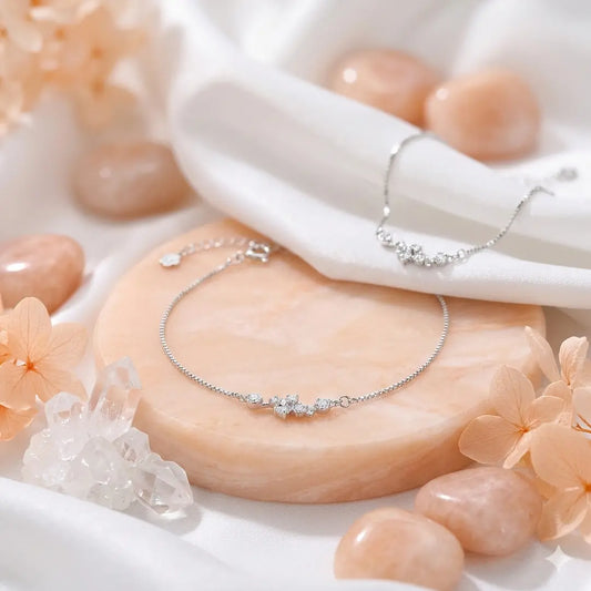 Starlight Cluster 925 Silver Adjustable Station Anklet