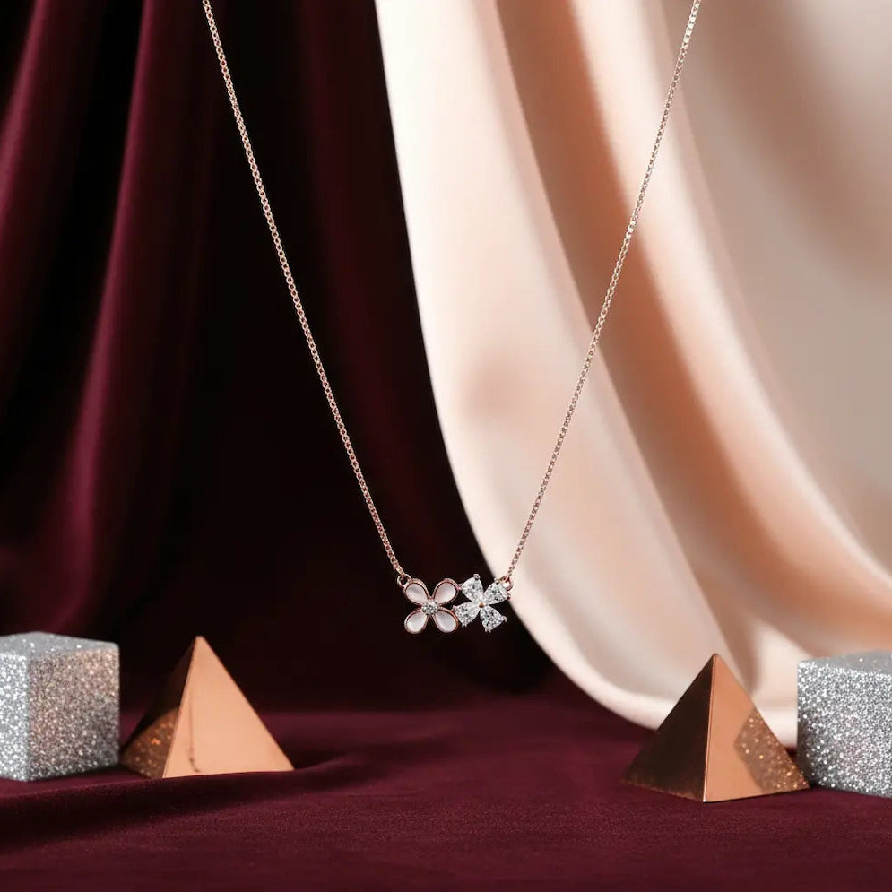 925 Silver Floral Spark Adjustable Charm Chain