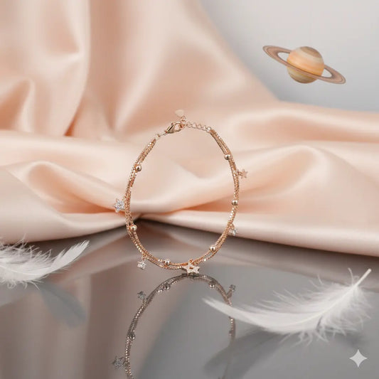 925 Sterling Silver Celestial Star Multi-Layer Adjustable Bracelet