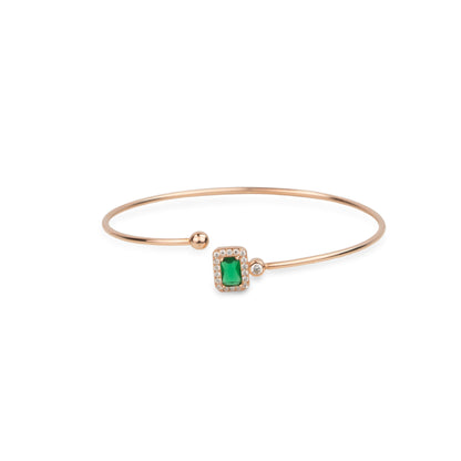 Emerald Halo Rose Gold Silver Kada