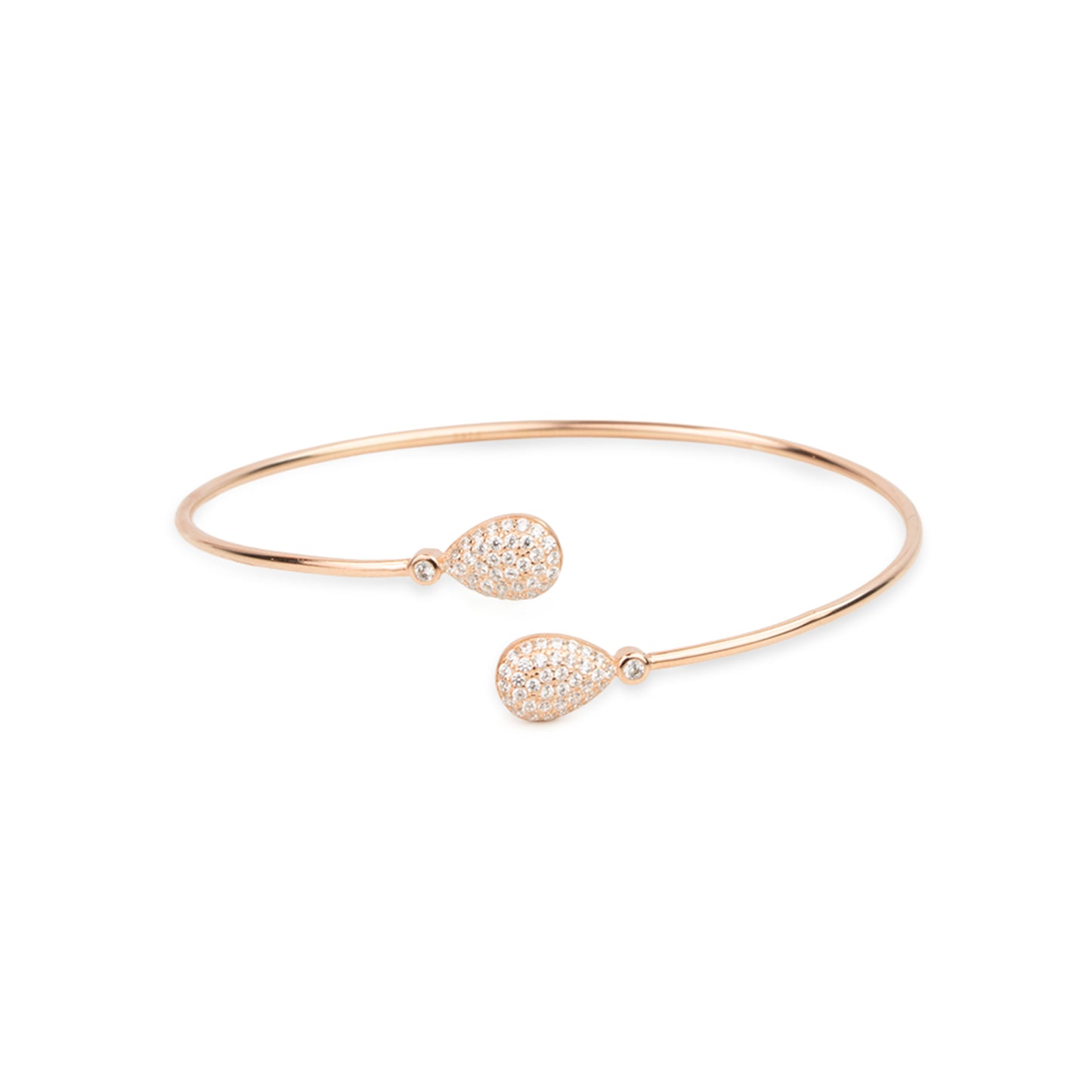 Dewdrop Radiance Rose Gold Silver Kada,