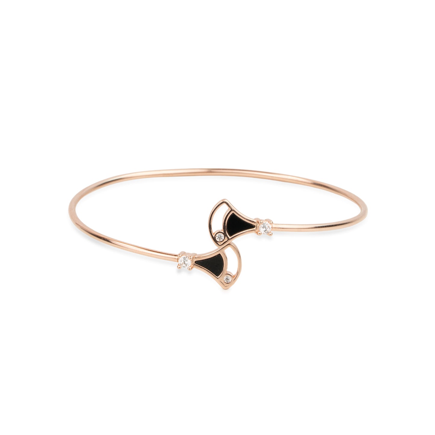 Noir Elegance Rose Gold cuff bracelet