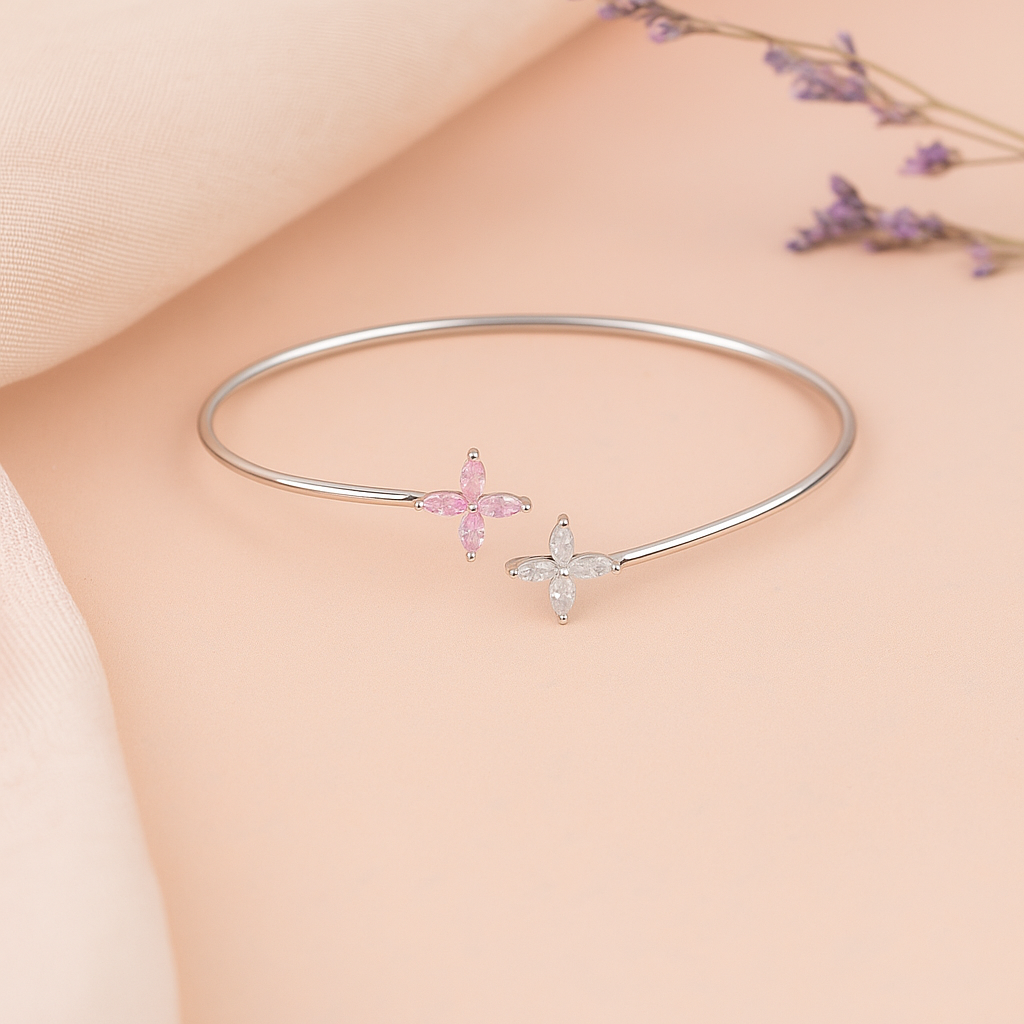 Blossom Radiance Silver Kada,