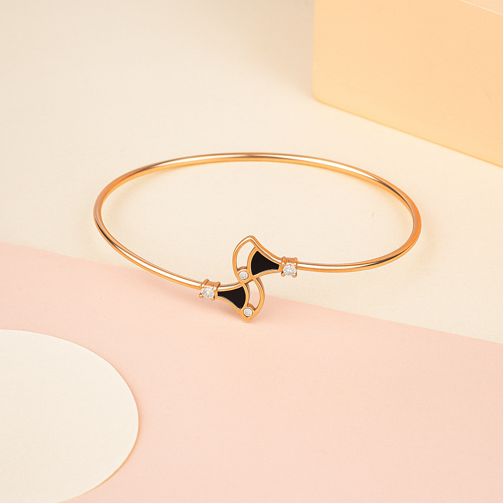 Noir Elegance Rose Gold cuff bracelet