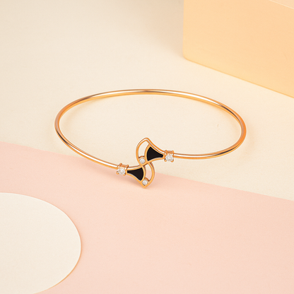 Noir Elegance Rose Gold cuff bracelet