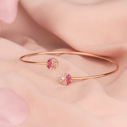 The Petal Bloom Rose Gold Silver Kada