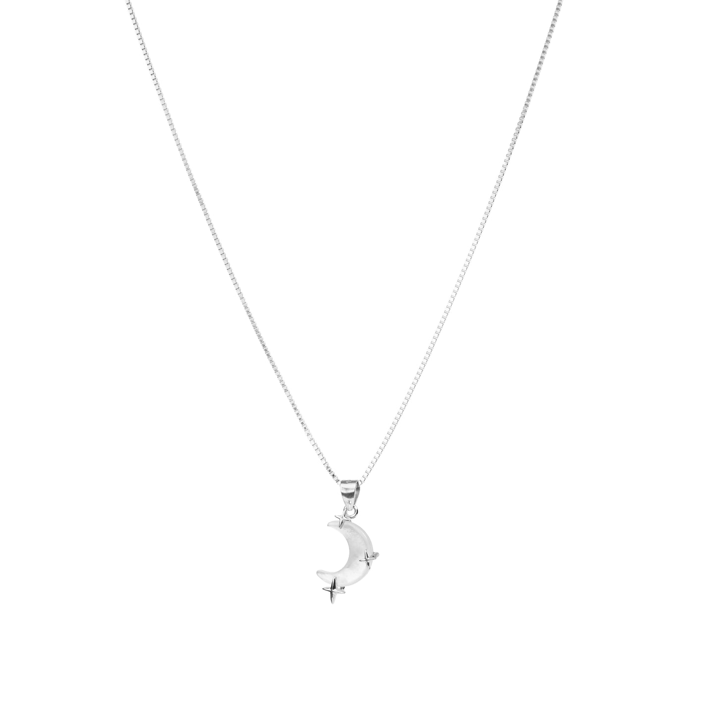 Lunar Glow Crescent Moon Necklace - 925 Silver