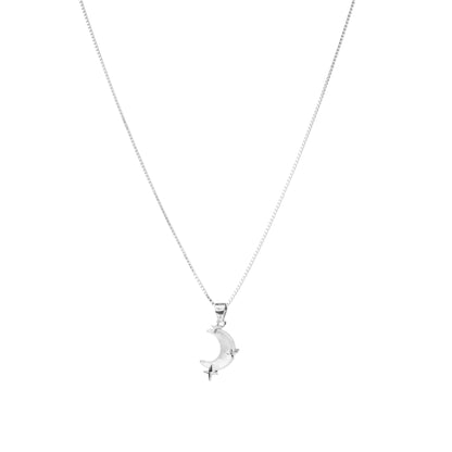 Lunar Glow Crescent Moon Necklace - 925 Silver