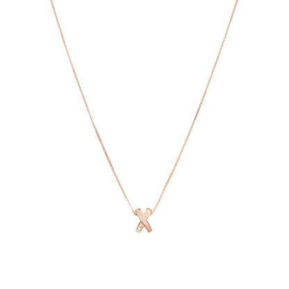 Criss Cross Elegance Pendant Necklace - 925 Silver