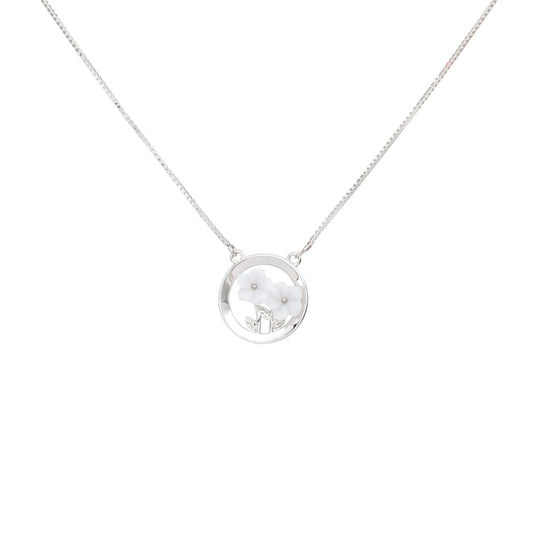 Moonflower Garden Pendant Necklace - 925 Silver