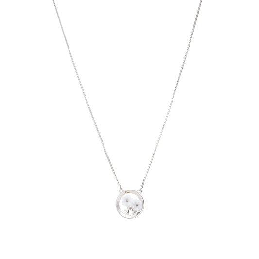 Moonflower Garden Pendant Necklace - 925 Silver