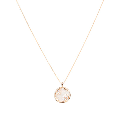 Celestial Bloom Mother-of-Pearl Pendant Necklace - 925 Silver