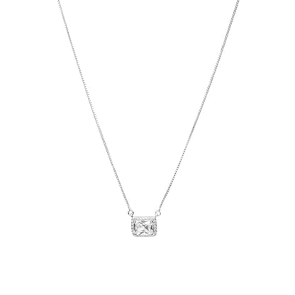 Radiant Halo Solitaire Necklace - 925 Silver
