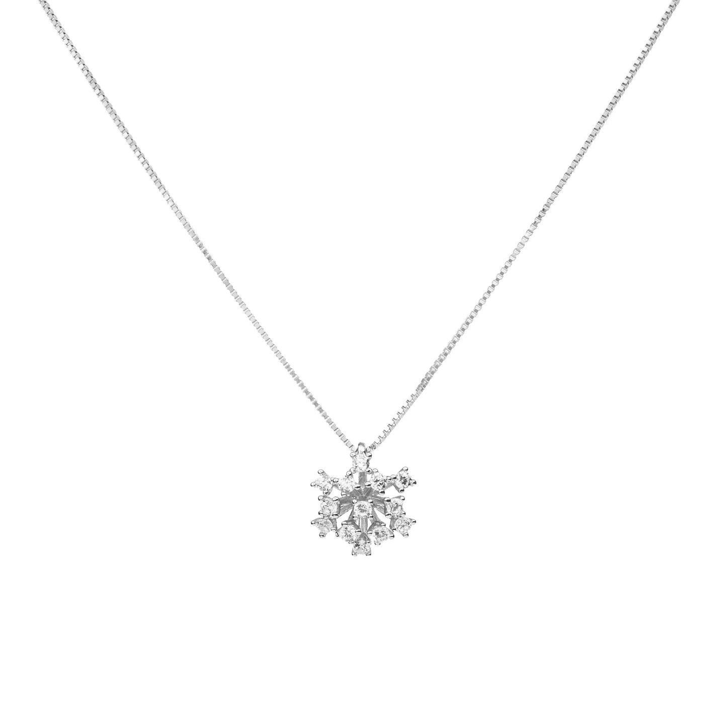Snowflake Spark Necklace - 925 Silver