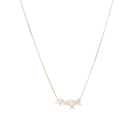 Blossom Grace Rose Gold Pendant Necklace - 925 Silver