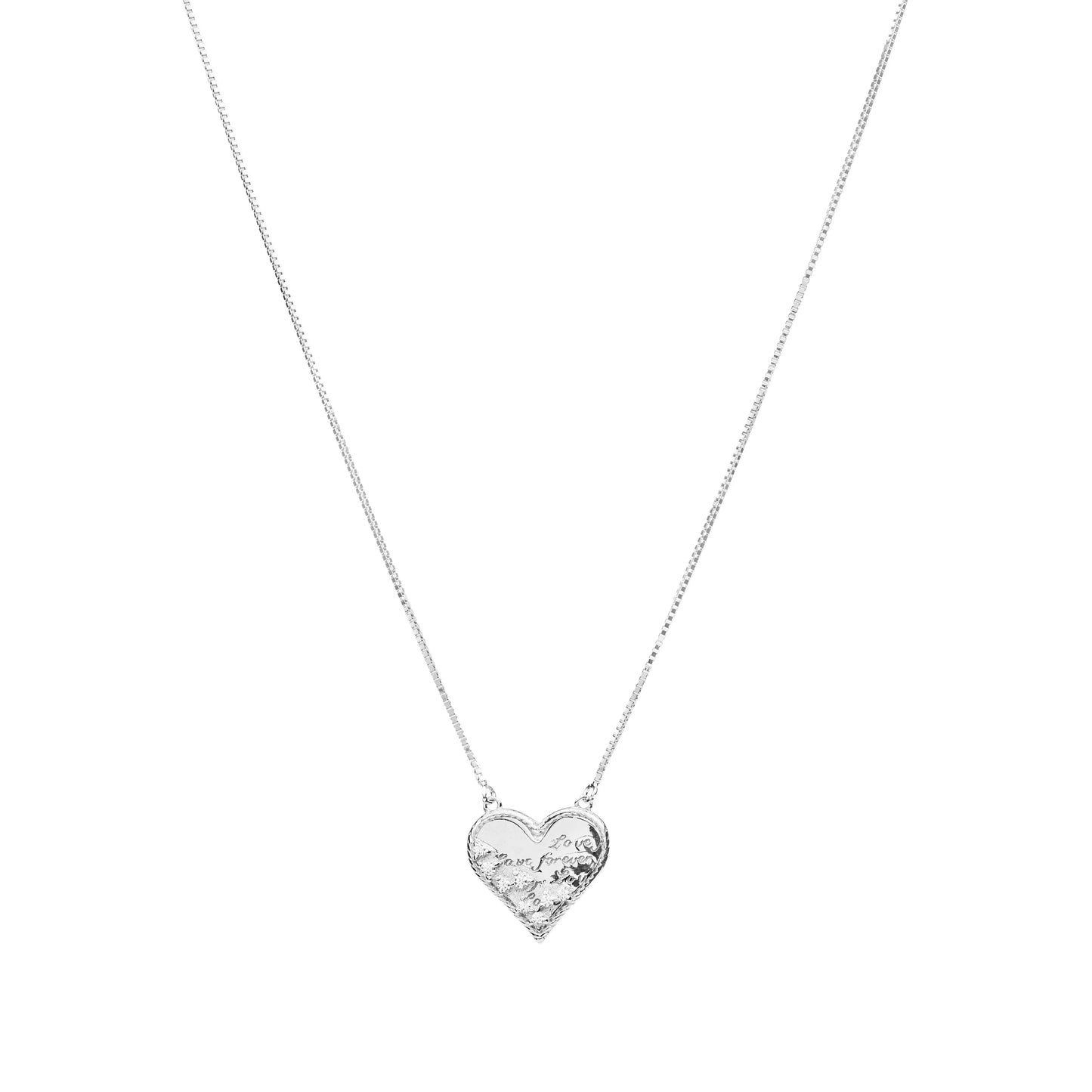 Forever Etched Heart Necklace - 925 Silver