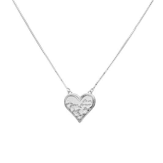 Forever Etched Heart Necklace - 925 Silver