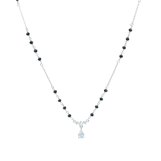 Moonlight Teardrop Mangalsutra Necklace - 925 Silver