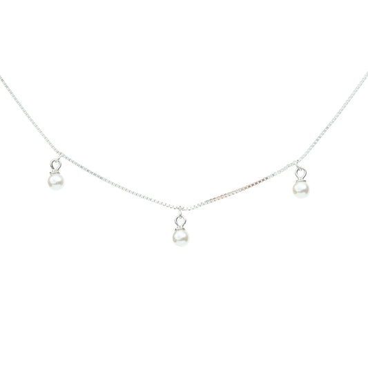 the Pearl Whisper Necklace - 925 Silver